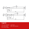 Widin Carbide End Mill - 4 Flute Neck Type Square Edge - 1mm thumbnail 2