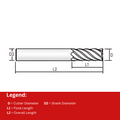 Widin Carbide End Mill - 6 Flute 50Â° Helix Regular Length - 6mm thumbnail 2