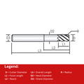 Widin Carbide End Mill - 4 Flute Finishing For Mold & Die - 1mm thumbnail 2