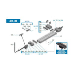 150mm / 6" ART30 Standard Series Vice (XL Double) With Pull Down Grooved Jaws (Gerardi) - 3.33.30600
