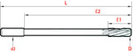 Toolex Reamer - Spiral Flute - Straight Shank - Extra Long Length - HSS-E - H7 - 4.5mm