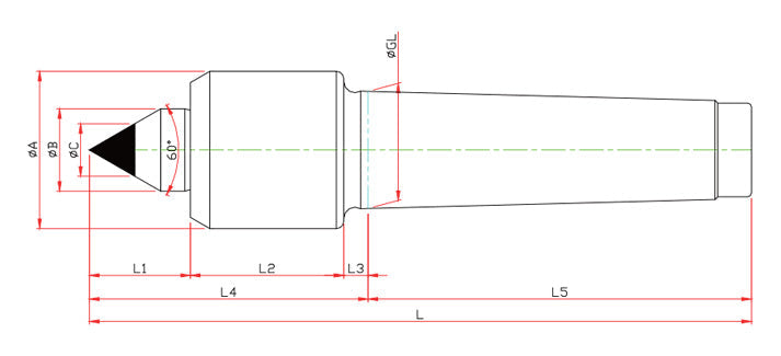 Widin Live Centre - CNC Standard - Carbide Tipped - D50C Type - NO.4 ...