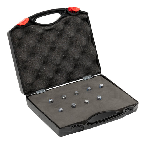 Omega Products ER8 Collet Set Standard Precision - 10 Micron Run Out - 9 Pieces