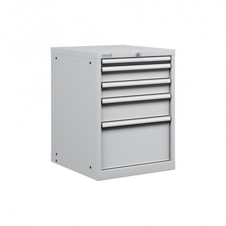 Polstore Cabinet Combo - 5 Drawers 27x36EH - 90% Extension - Light Grey - 564mm(w) x 800mm(h)
