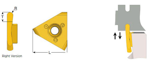 Carmex Swiss Line Insert - Full Radius Grooving & Profiling - Left Hand - GR19LR10T40BLU
