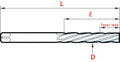 Toolex Hand Reamer - Spiral Flute - Straight Shank - HSS - H7 - 1.00mm thumbnail 2