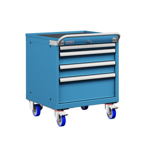 Polstore Mobile Cabinet - 4 Drawers 27x27EH - Light Blue - 572mm(W) x 627mm(D) x 705mm(H)