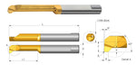 Carmex Carbide Tiny Tool - Thread Relief, Chamfering & Grooving - MDR -  BXC Grade - 6.1mm Minimum Diameter x 1.4mm Reach x R0.5