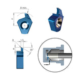 Carmex Small Indexable Carbide Insert Back Turning - T8 - 9.4mm Min Bore - R0.2