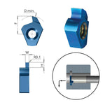 Carmex Small Indexable Carbide Grooving Insert - T8 - 9.4mm Min Bore - 1.7mm Width