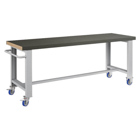 Polstore Standard Mobile Workbench - Rubber Cover - Light Grey - 2065mm(W) x 750mm(D) x 908mm(H)