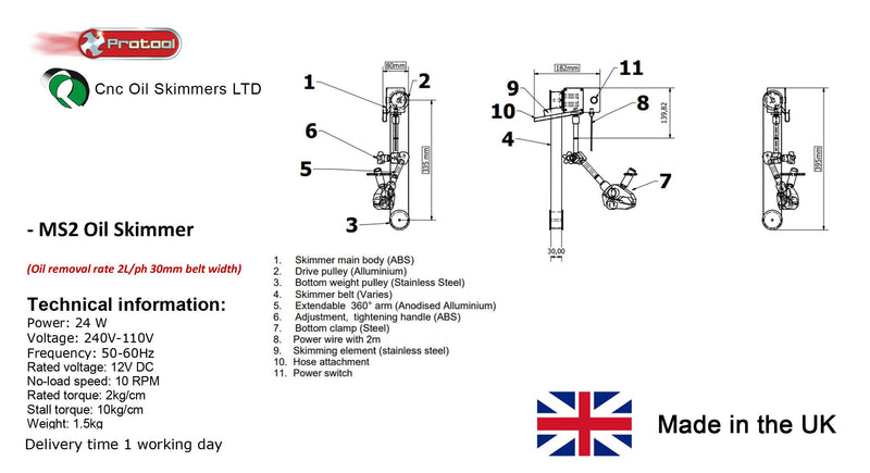 Complete CNC Oil Skimmer Set MS2
