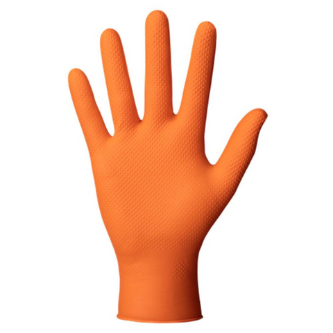 Ideall® Grip Orange Multi use Disposable Glove - 1 pack of 50 Gloves - Small
