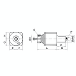 Omega Products Axial Tool Head - Square - DIN5482 - ER25
