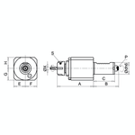 Omega Products ER32 Axial Tool Head - Square - External Nut - DIN5480