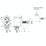 Omega Products ER25 Radial Tool Head - Direct - Baruffaldi Driven Tooling - Right Hand