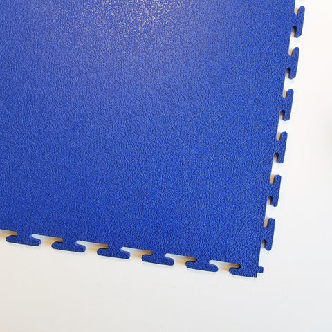 Work Well Mats PVC Interlocking Tile - low profile industrial & garage flooring - 500x500x7mm - Blue