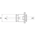 Omega Products Quick Change Tap Adaptor Without Clutch - SIZE 2 - M5 - M6 thumbnail 2