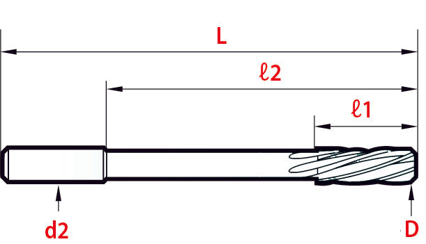 Toolex Reamer - Spiral Flute - Straight Shank - HSS-E - AcuRea Coated - 6.86mm