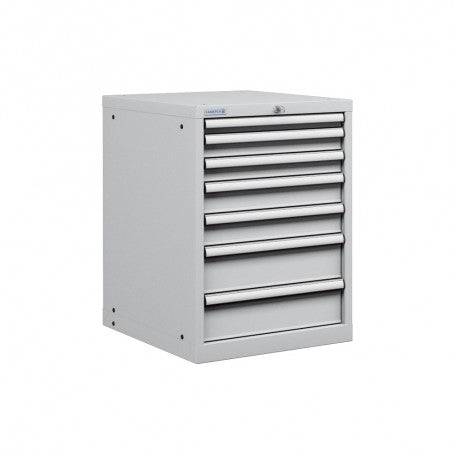 Polstore Cabinets - 7 Drawers 27x36EH - 100% Extension - Light Grey - 564mm(W) x 725mm(D) x 800mm(H)