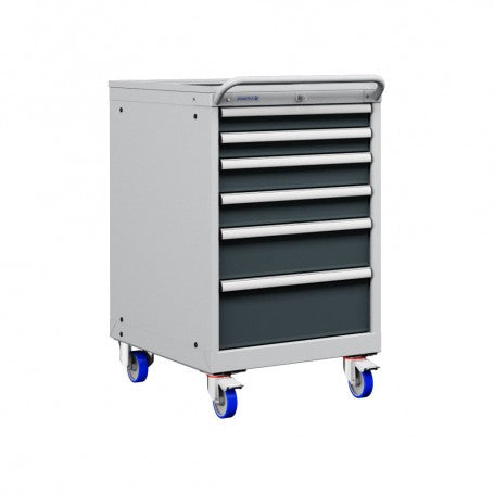 Polstore Mobile Cabinet - 6 Drawers 27x36EH - 100% Extension - Light Grey/Dark Grey - 572mm(W) x 780mm(D) x 972mm(H)