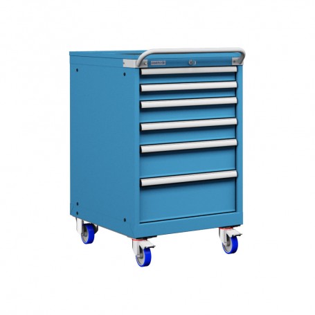 Polstore Mobile Cabinet - 6 Drawers 27x36EH - 90% Extension - Light Blue - 572mm(W) x 780mm(D) x 972mm(H)