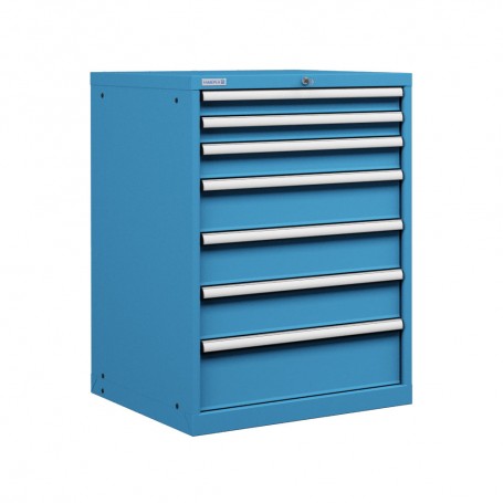 Polstore Cabinets - 7 Drawers 36x36EH - 100% Extension - Light Blue - 717mm(W) x 725mm(D) x 1000mm(H)