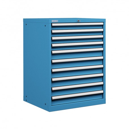 Polstore Cabinet - 10 Drawers 36x36EH - 100% Extension - Light Blue - 717mm(W) x 725mm(D) x 1000mm(H)