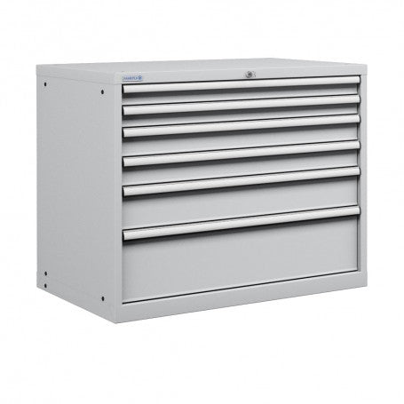 Polstore Cabinet - 6 Drawers 54x36EH - 90% Extension - Light Grey - 1023mm(W) x 725mm(D) x 1000mm(H)