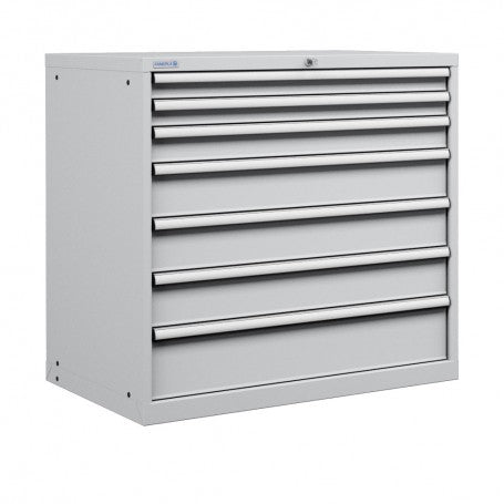 Polstore Cabinet - 7 Drawers 54x36EH - 90% Extension - Light Grey - 1023mm(W) x 725mm(D) x 1000mm(H)