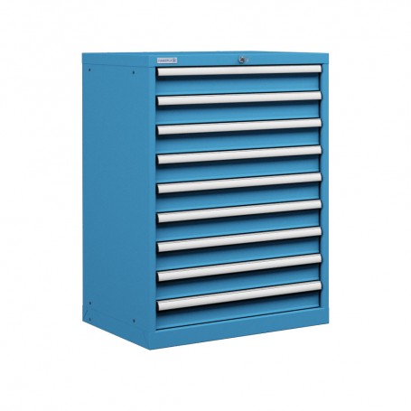 Polstore Cabinet - 9 Drawers 36X27EH (9X100mm) - 100% Extension - Light Blue - 717mm(W) x 572mm(D) x 1000mm(H)