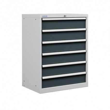 Polstore Cabinet - 6 Drawers 36x27EH - 100% Extension - Light Grey/Dark Grey - 717mm(W) x 572mm(D) x 1000mm(H)