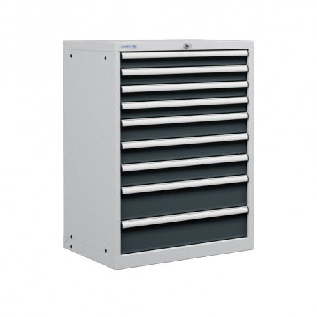 Polstore Cabinet - 9 Drawers 36x27EH - 100% Extension - Light Grey/Dark Grey - 717mm(W) x 572mm(D) x 1000mm(H)