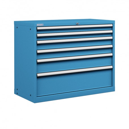 Polstore Cabinet - 6 Drawers 54x27EH - 100% Extension - Light Blue - 1023mm(W) x 572mm(D) x 850mm(H)
