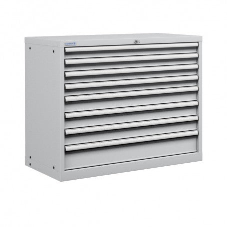 Polstore Cabinet - 8 Drawers 54x27EH - 100% Extension - Light Grey - 1023mm(W) x 572mm(D) x 850mm(H)