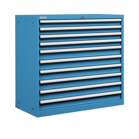 Polstore Cabinet - 10 Drawers 54x36EH - 100% Extension - Light Blue - 1023mm(W) x 725mm(D) x 1000mm(H)