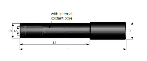 Carmex Extension With Internal Coolant Bor - for Indexable Milling Holders - E25M12L150