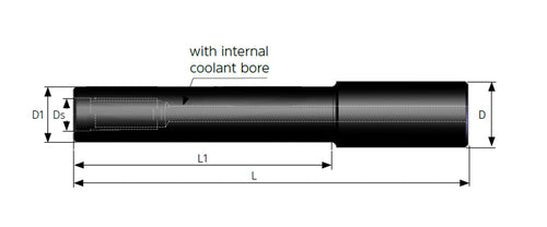 Carmex Extension With Internal Coolant Bor - for Indexable Milling Holders - E25M12L150
