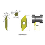 Carmex Polygon Swiss Line Insert - Back Turning - Right Hand - GB25RA30R03BLU