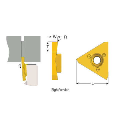 Carmex Swiss Line Insert - Grooving & Turning - Left Hand - G16LW10T20GX7