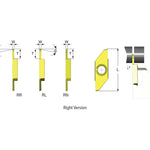Carmex Polygon Swiss Line Insert - Parting Off & Grooving - Left Hand - GP25LLW25T58BLU