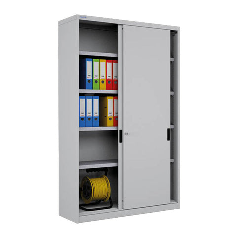 Polstore Cabinet With Sliding Doors - Type 1 - Light Grey - 1200mm(W) x 450mm(D) x 2000mm(H)