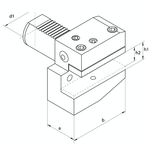 Omega Products VDI25 Radial Holder - Left Hand - Short - Type B2