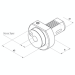 Omega Products VDI40 MT2 Morse Taper Shank Adaptors - Type F1