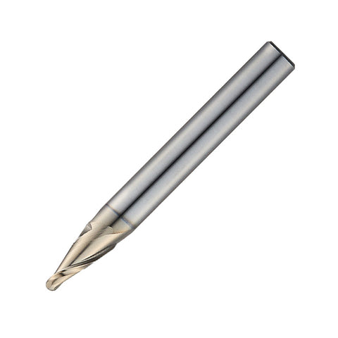 Widin Carbide End Mill For Mold & Die - 2 Flute Tapered Ball Nose - 2mm x 0.5