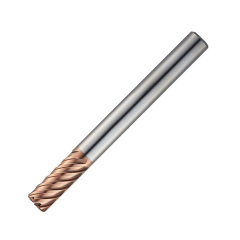 Widin Carbide Corner Radius End Mill - 6 Flute 45Â° Helix Long Shank - 10mm x R1.0